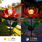 Solar Lights Outdoor Wind Spinners, Metal Lotus Flower Garden Decor - Image 7
