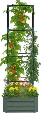 Outsunny Galvanized Raised Garden Bed, 73.5" Tall Outdoor Planter Box by Outsunny