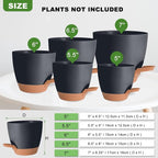Plant Pots Pack of 5, 7/6.5/6/5.5/5 Inch Self Watering Planters - Image 4