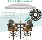 VIVIJASON 5-Piece Patio Swivel Bar Stools Set, All Weather Outdoor Cast - Image 5