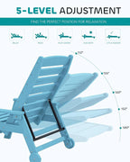 SERWALL Patio Chaise Lounge Chair, Poly Lounge Chair - Image 4