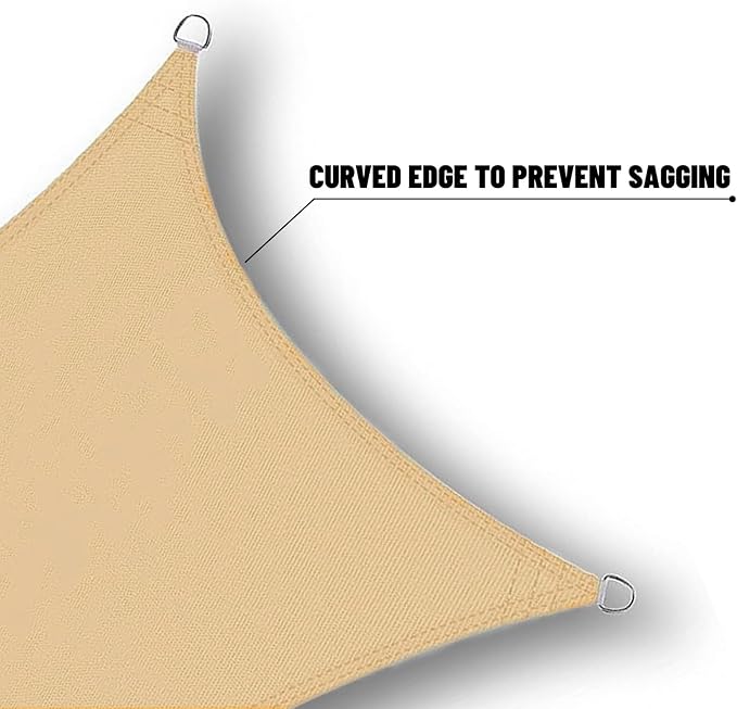 SUNNY GUARD Waterproof Sun Shade Sail 10' x 16' Sand Rectangle UV Block Sunshade - Image 4
