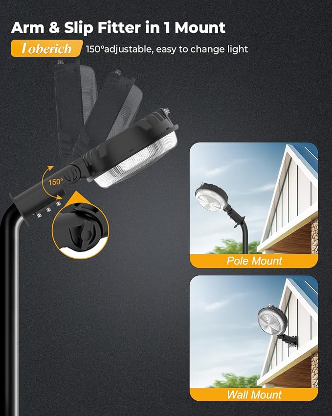 LED Barn Light 2 Packs, 150W 20000LM Yard Area Lights Dusk to Dawn Outdoor - Image 5