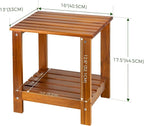 Utoplike Teak Side Table Outdoor, Patio End Table Double Layer, Wooden Coffee - Image 3