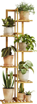 Bamworld Bamboo Plant Stand Indoor 6 Tiered Plant Shelf Outdoor Corner Plant by Bamworld