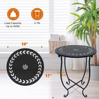 Metal Round Side Table, 2 Pack 14 Inch Bedside Table - Image 3