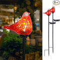 Bshine Solar Garden Decoration Outdoor Cardinal Lights, Hand Blown Glass by Bshine