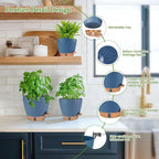 Self Watering Pots for Inoor Ourdoor Plants 10/9/8/7/6.5 Inch Plastic Planters - Image 5