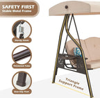 3-Seat Outdoor Porch Swing - Image 3