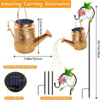 Solar Powered Hummingbird with Flowers Watering Can Lights Waterproof Outdoor - Image 3