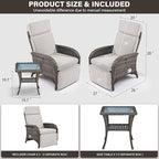 Belord Versatile Outdoor Recliner Chair Set of 3 - Image 2