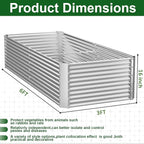 2 Pack Tall 6x3FT Corrugated Galvanized Steel Raised Garden Bed Outdoor - Image 3