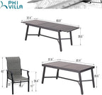 PHI VILLA 9 PCS Patio Dining Set, Outdoor Table and Chair Set - Image 7