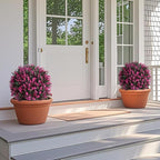 Artificial Topiary Tree with Pink Eucalyptus, Fake Evergreen Tree - Image 4