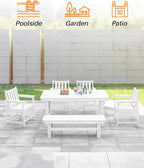 HDPE Outdoor Bench, Poly Lumber Adirondack Benches, All Weather HDPE Patio - Image 7