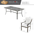 NATURAL EXPRESSIONS 7 Piece Patio Dining Table Outdoor Furniture Set - Image 7