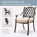 7-Piece Cast Aluminum Patio Furniture, Patio Dining Set - Image 5