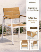 Outdoor Patio Dining Set, Aluminum & HDPS 5 Piece Outdoor Table and Chairs Set - Image 4