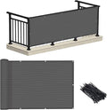 LOVE STORY 3'x10' Dark Grey Balcony Privacy Screen Fence Cover UV Protection by LOVESTORY