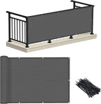 LOVE STORY 3'x12' Dark Grey Balcony Screen Privacy Fence Cover UV Protection by LOVESTORY
