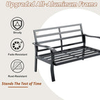 HOMREST Outdoor Loveseat Aluminum Patio Furniture Sofa, All-Weather Metal - Image 6