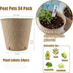 REMIAWY Peat Pots, 34 Pack 3.15 Inch Biodegradable Planting Peat Pots - Image 6