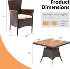 Wisteria Lane Patio Outdoor Table and Chairs Set, Rattan Outdoor Patio - Image 2