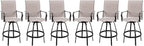Vongrasig 6 Piece Patio Swivel Bar Chairs, All Weather Metal Textile High by Vongrasig