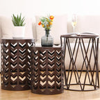 HFHOME Round Nesting Coffee Tables, Heavy Duty Metal Stacking Side Tables - Image 2