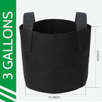 JERIA 12-Pack 3 Gallon Grow Bags, 300G Thickened Nonwoven Garden Pots, Heavy - Image 2