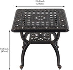 C/G Outdoor Side Tables, Cast Aluminum Patio End Tables, Anti-Rust Coffee Table - Image 2