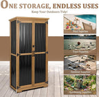 PetsCosset Outdoor Storage Cabinet, Wood & Metal Storage Shed - Image 7