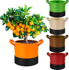 5 Gallon Fabric Grow Bags 5-Pack, 350G Heavy Duty Nonwoven Plant Pots by Fhyisble