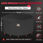 Zettum Round Patio Table Cover 58 Inch - Image 2