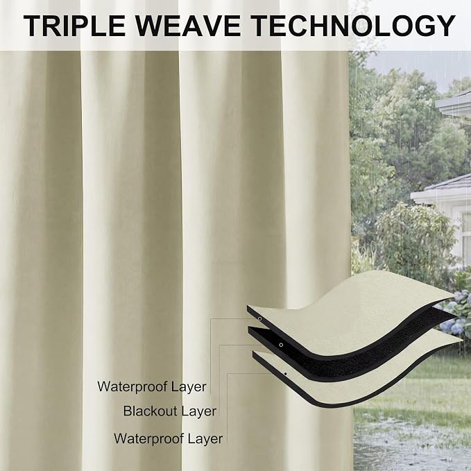 RYB HOME Patio Curtains Outdoor - Image 6
