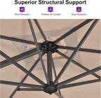 PURPLE LEAF 10 Feet Patio Umbrella Outdoor Cantilever Round Umbrella Aluminum - Image 4