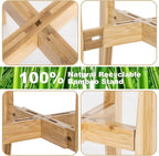 OERGKE 2 PACK Adjustable Plant Stand Indoor, Bamboo Mid Century Modern Plants - Image 5