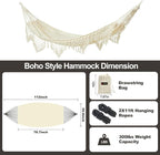 JoyView Boho Macrame Single Hammock - Image 3