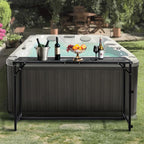 REDCAMP 55 Inch Outdoor Bar Table, 2 Pack Folding Paito Bar Height Hot Tub Table - Image 2