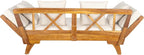 Christopher Knight Home Gary Patio Convertible Couch, Wooden Outdoor Daybed - Image 7