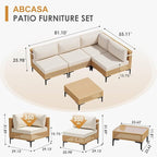 ABCASA Patio Furniture Set, 5-Piece Wicker Outdoor Patio Furniture Sets - Image 2