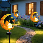 YJFWAL Garden Solar Cat Lights Pathway Stake Lights Glass Globe - Image 6