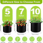 6-Pack 5/7/10 Gallon Grow Bags - 300G Heavy Duty Aeration Fabric Pots - Image 2