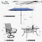 PHI VILLA 8 PCS Patio Dining Set - Image 7