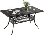 DWVO Cast Aluminum Outdoor Dining Table, Patio Dining Table by DWVO