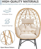 SWITTE Wicker Egg Chair Outdoor, Oversized Patio Lounge Chairs - Image 7