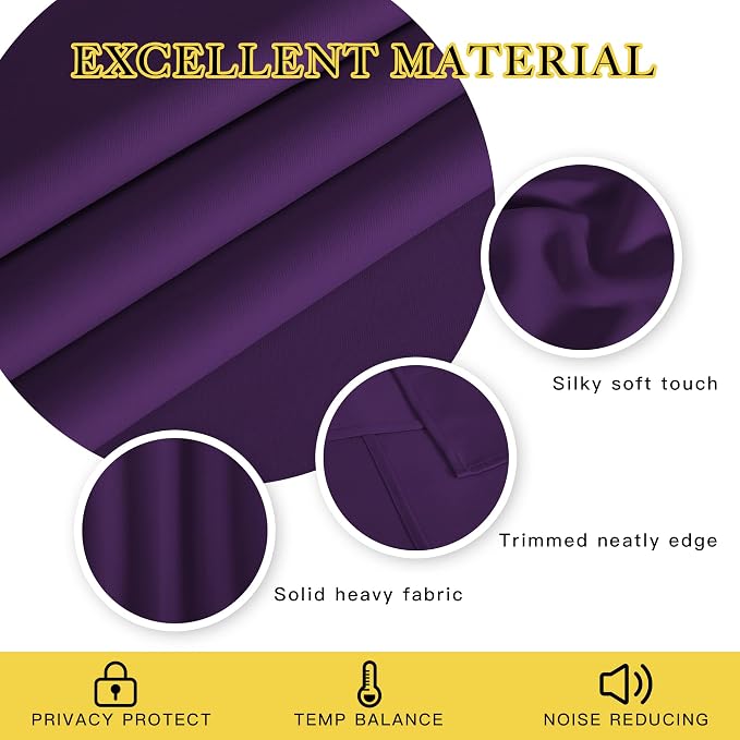 NICETOWN Patio Door Curtain Sound Blocking, Bedroom Privacy Room Divider Curtain - Image 2