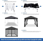 OASISHOME 10'x10' Pop-Up Gazebo Canopy Tent - Image 5