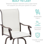 Best Choice Products Set of 2 Swivel Barstools, Bar Height Outdoor Chairs - Image 5