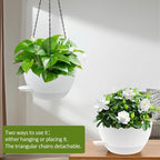 WOUSIWER Self Watering Hanging Planters, 2 Pack 10'' Plastic Pots - Image 3